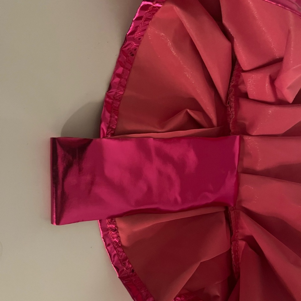 Pink Metallic Ruffle Mini Skirt - Picture 3 of 7